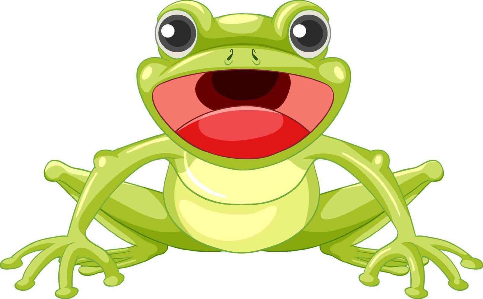 personnage de dessin animé mignon grenouille verte vecteur