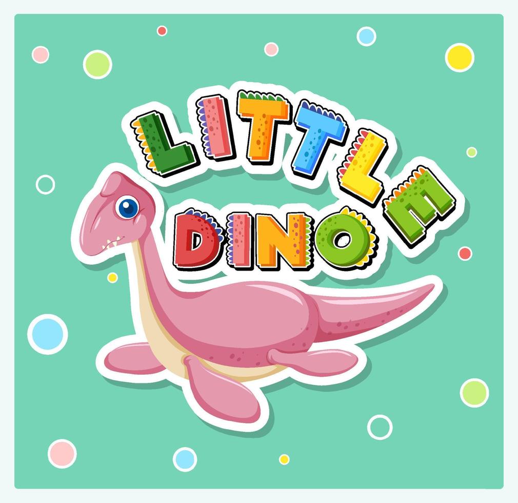 petite affiche de dessin animé de dinosaure mignon vecteur