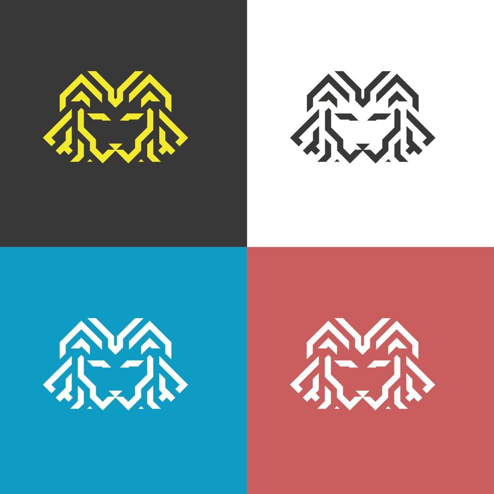 concept de logo simple roi lion vecteur