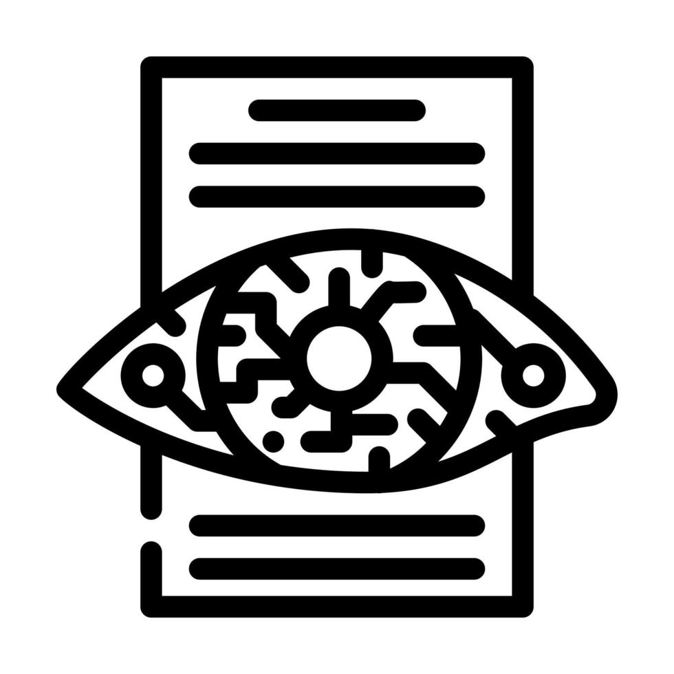 illustration vectorielle de l'icône de la ligne kyc des yeux numériques vecteur