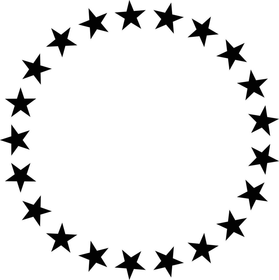 étoiles dans l'icône du cercle. symbole de cadre de bordure d'étoiles. signe de l'union européenne. vecteur