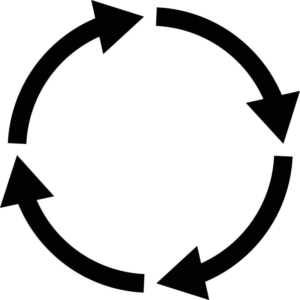 symbole de processus. signe de flèche de cycle en quatre étapes. icône de cycle. symbole de cycle de flèche. vecteur