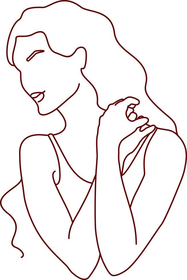 illustration de femme dessin au trait. design minimaliste moderne. figure féminine minimaliste abstraite. art élégant. pour les affiches, les tatouages, les logos des magasins d'usure vecteur