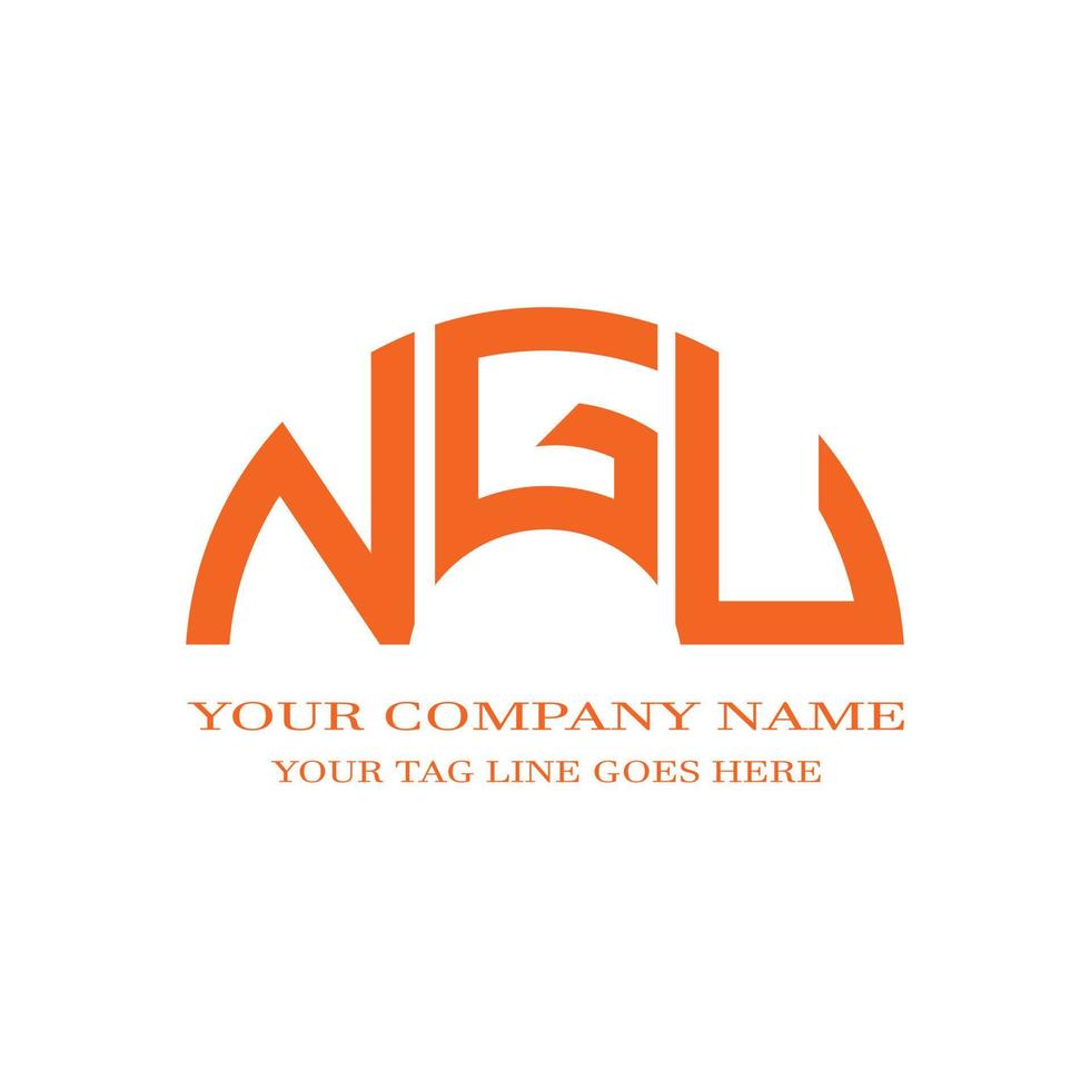 conception créative de logo de lettre ngu avec graphique vectoriel