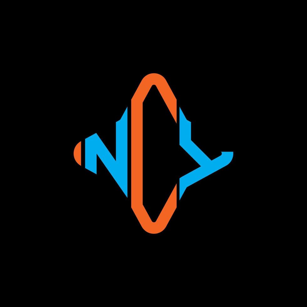 conception créative de logo de lettre ncy avec graphique vectoriel