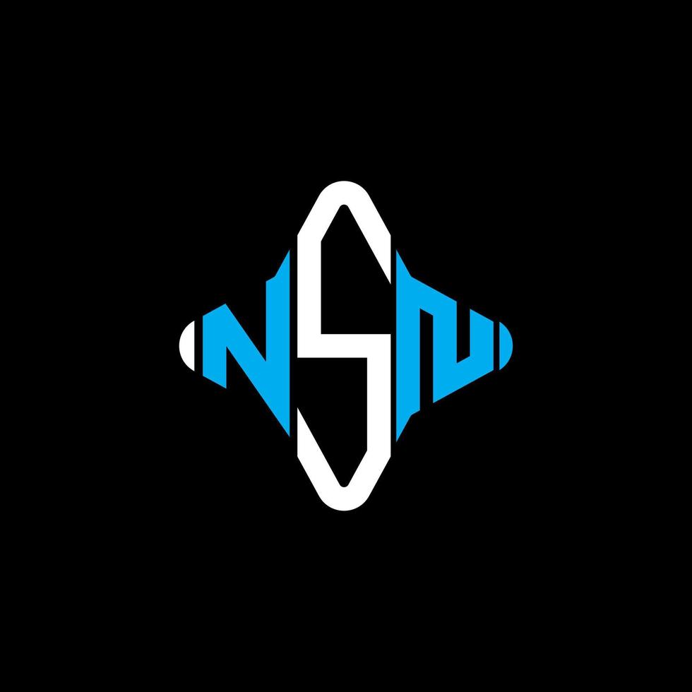 conception créative de logo de lettre nsn avec graphique vectoriel
