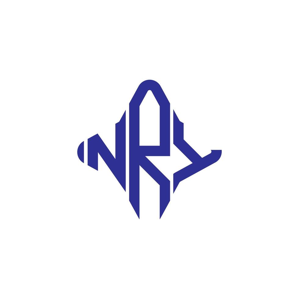 conception créative de logo de lettre nry avec graphique vectoriel