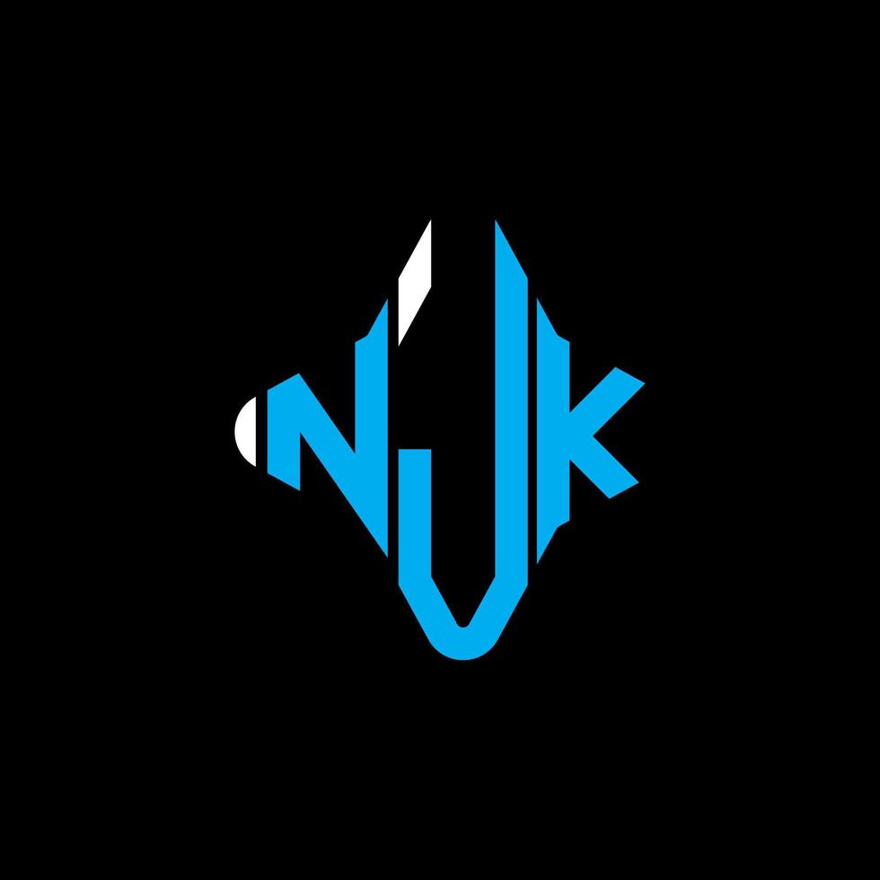 conception créative de logo de lettre njk avec graphique vectoriel