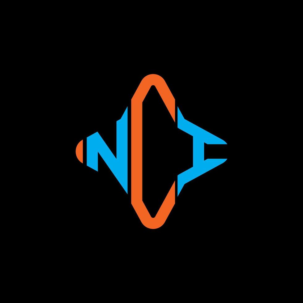 conception créative du logo de la lettre nci avec graphique vectoriel