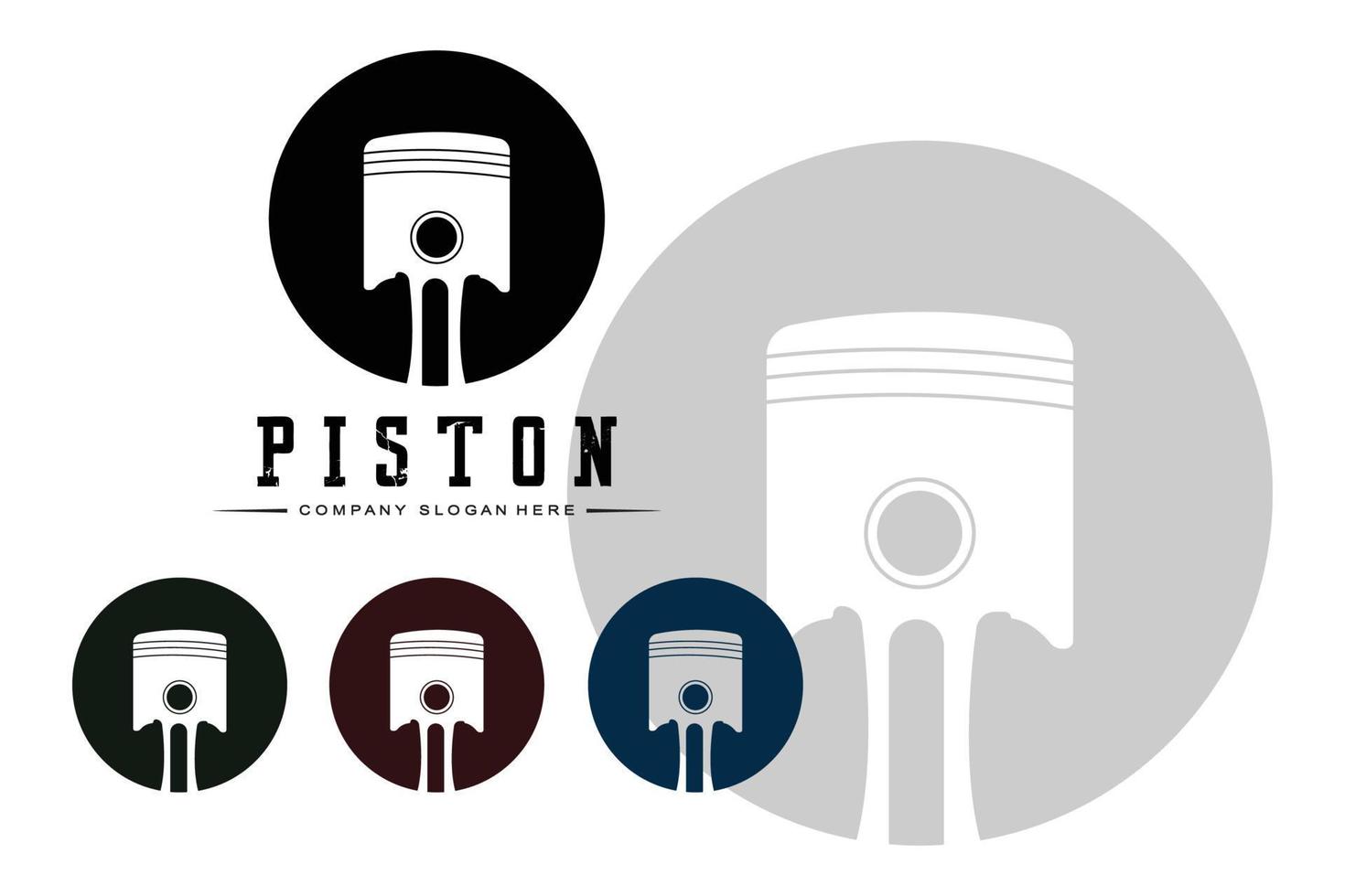 vecteur de logo de piston, conception d'illustration d'atelier de véhicule, voiture ou moto