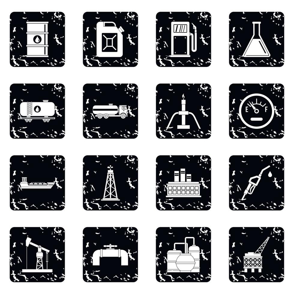 ensemble d'icônes d'articles de l'industrie pétrolière vecteur