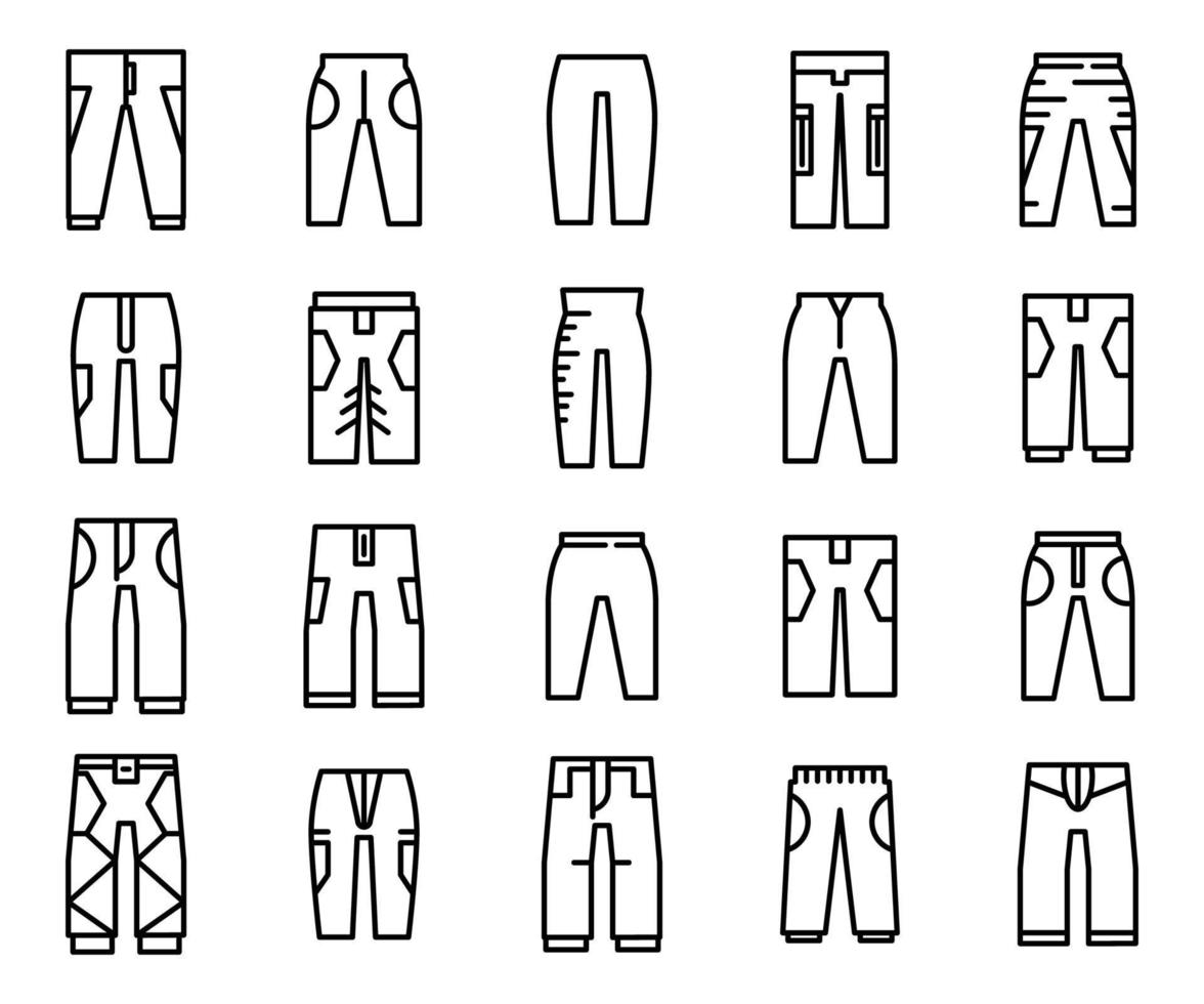 icônes de pantalon de pantalon vecteur