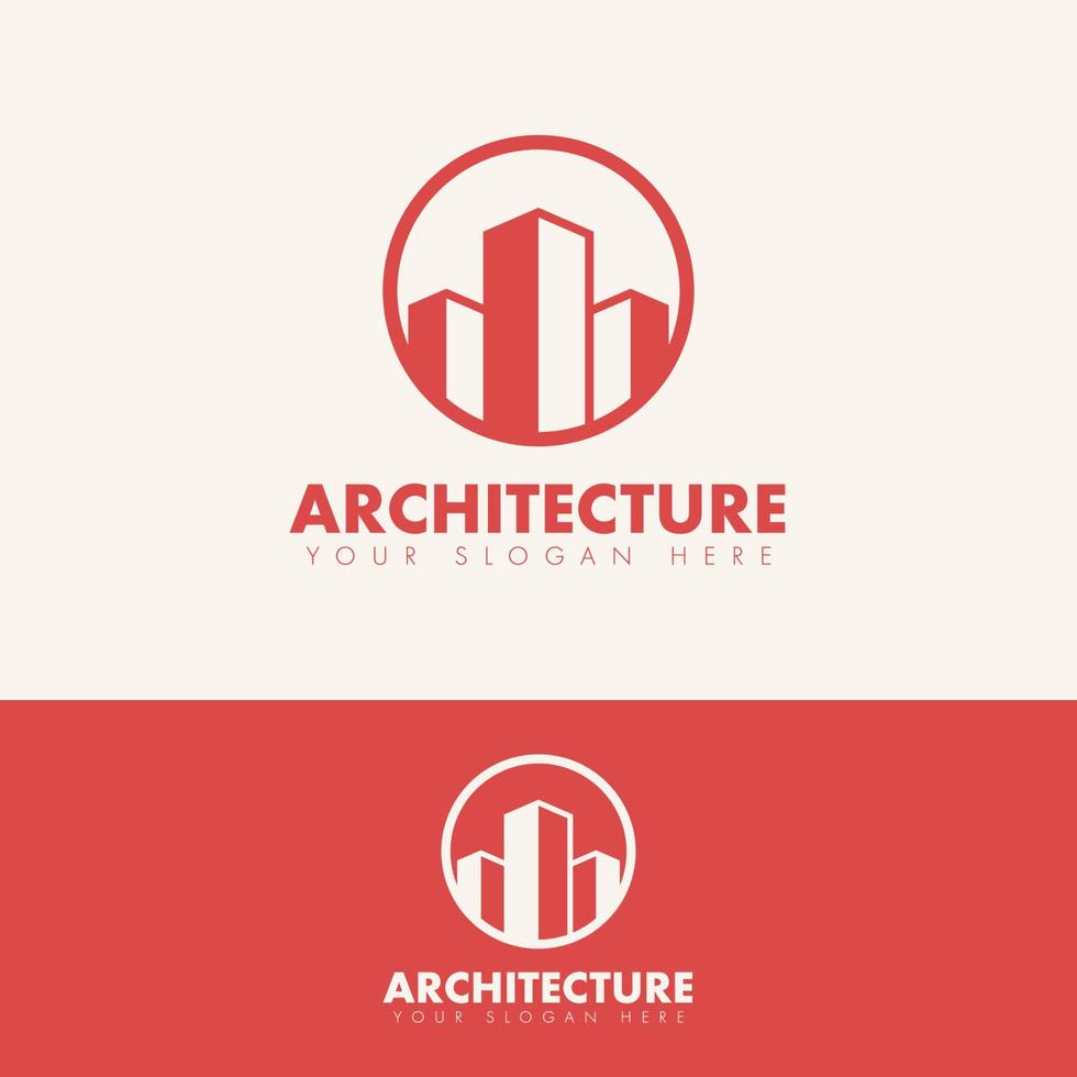 concept de logo de bâtiment immobilier contour simple moderne vecteur