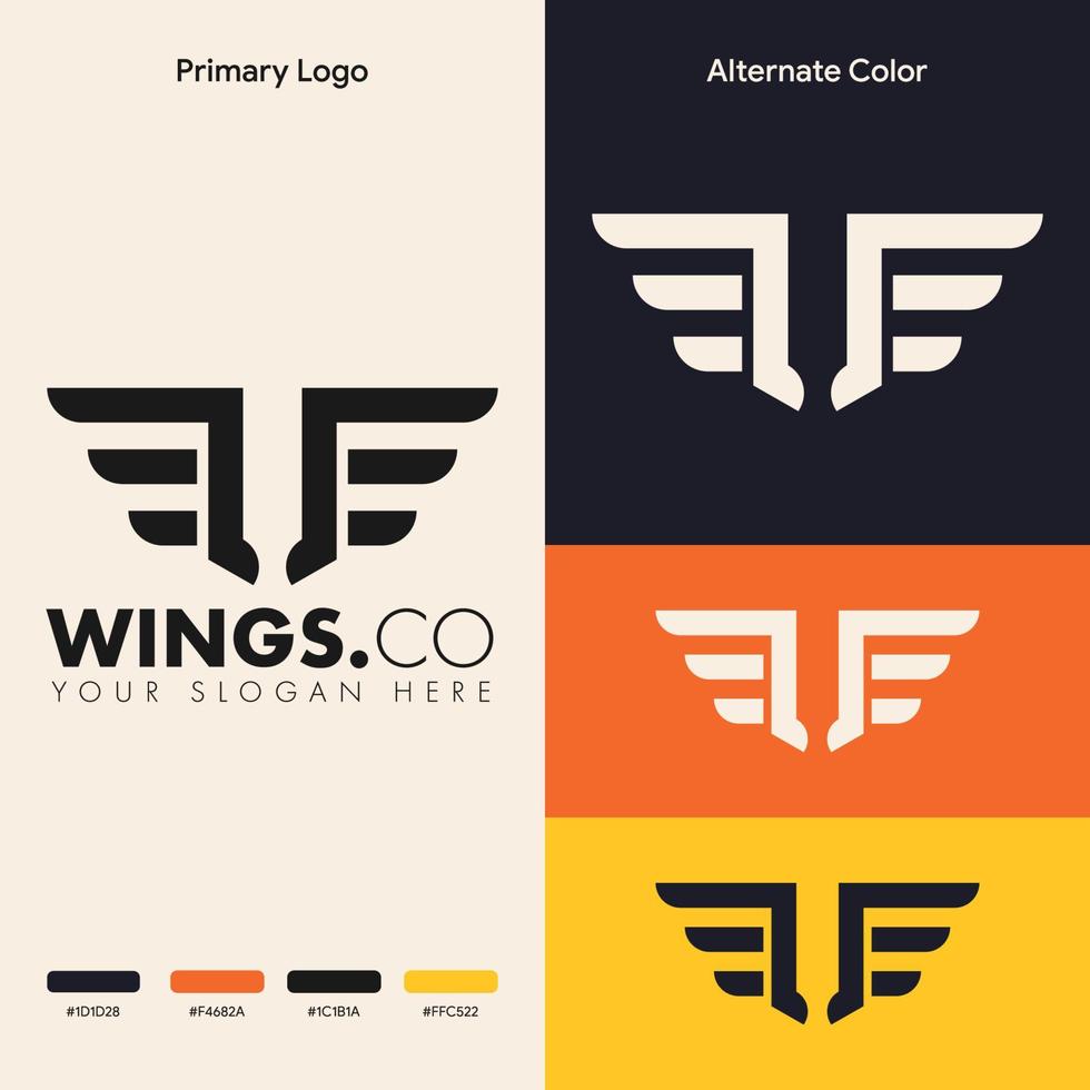 concept de logo d'aile simple minimaliste vecteur