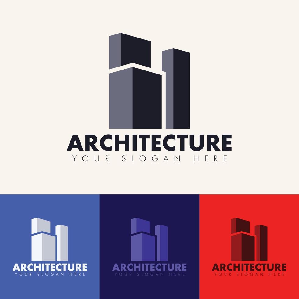 concept de logo d'architecture de bâtiment élégant vecteur