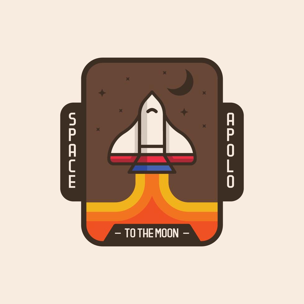 concept de logo de fusée de vaisseau spatial minimaliste vecteur