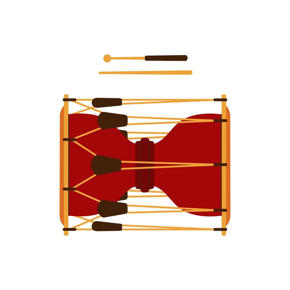instrument de musique traditionnel coréen tambour janggu vecteur