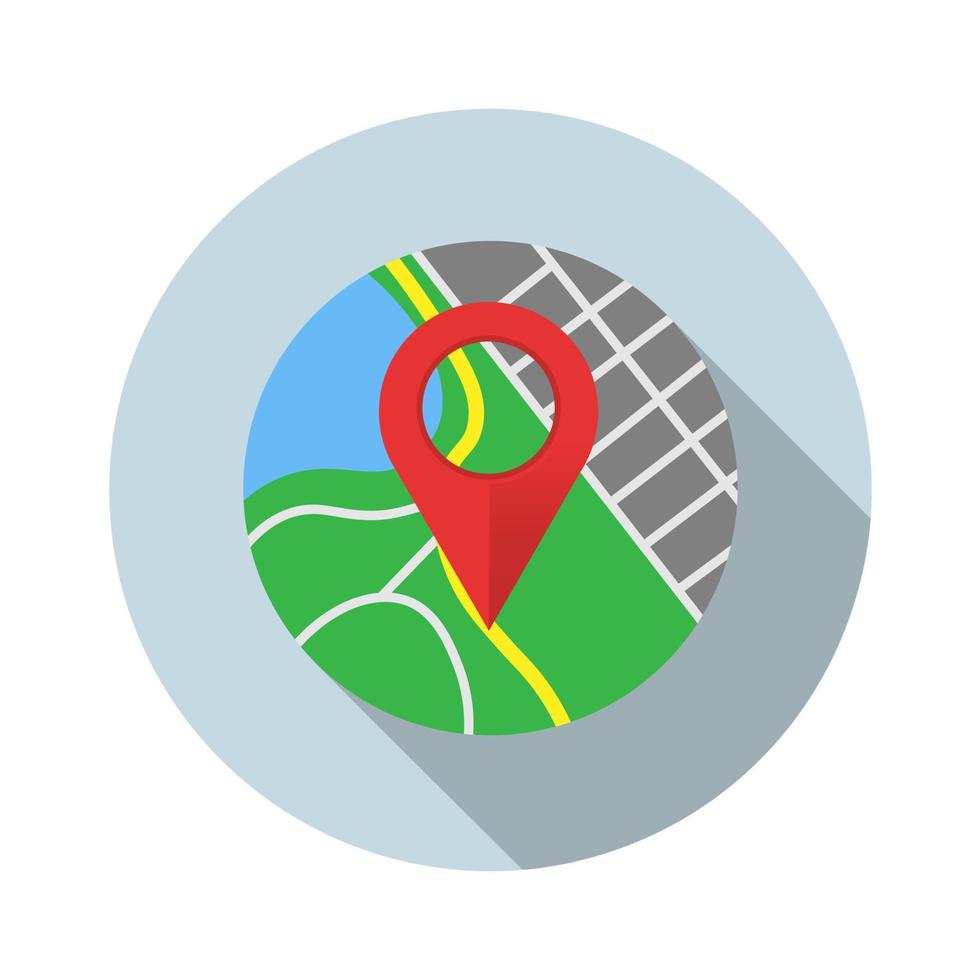 emplacement de la route sur l'icône de la carte - à partir de l'ensemble d'icônes de carte, de navigation et d'emplacement.illustration vectorielle dans un style simple avec une ombre tombante. 10 ep. vecteur