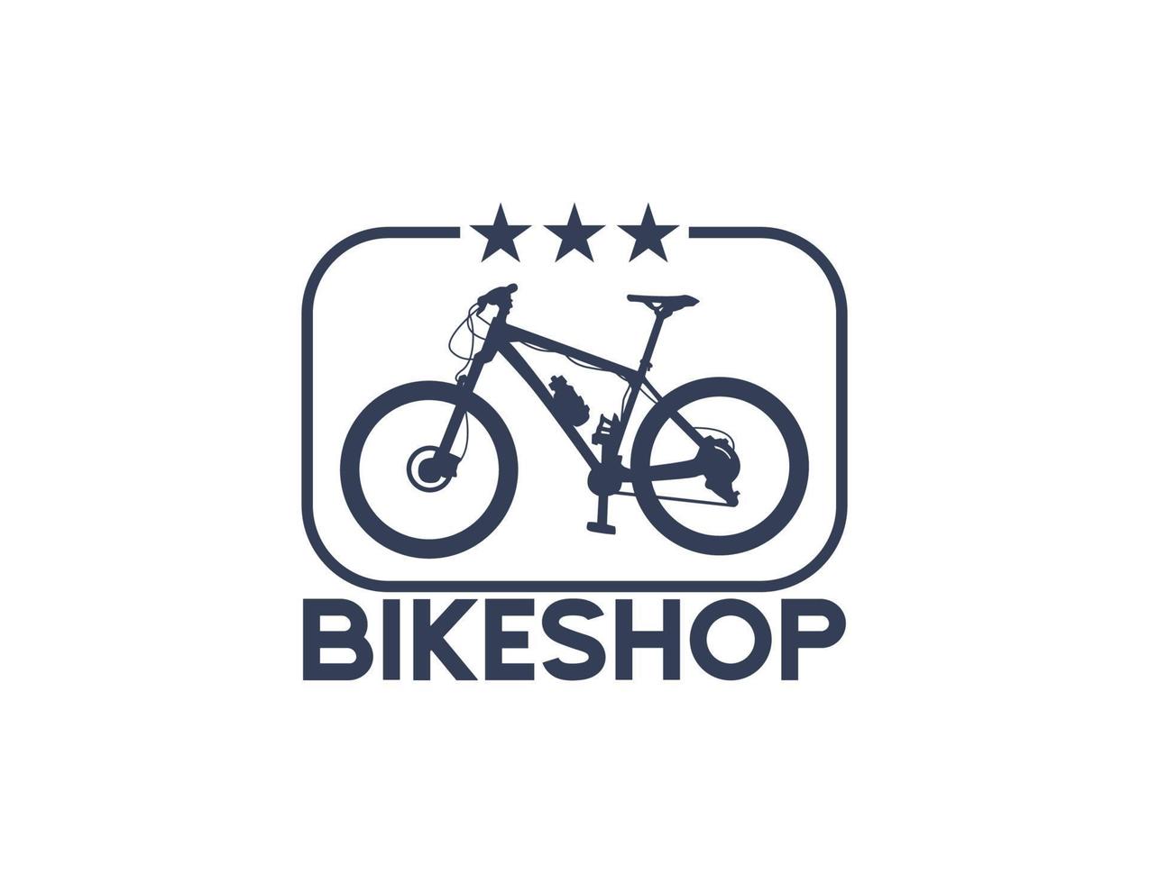 logo de silhouette de vélo de magasin de vélo vecteur