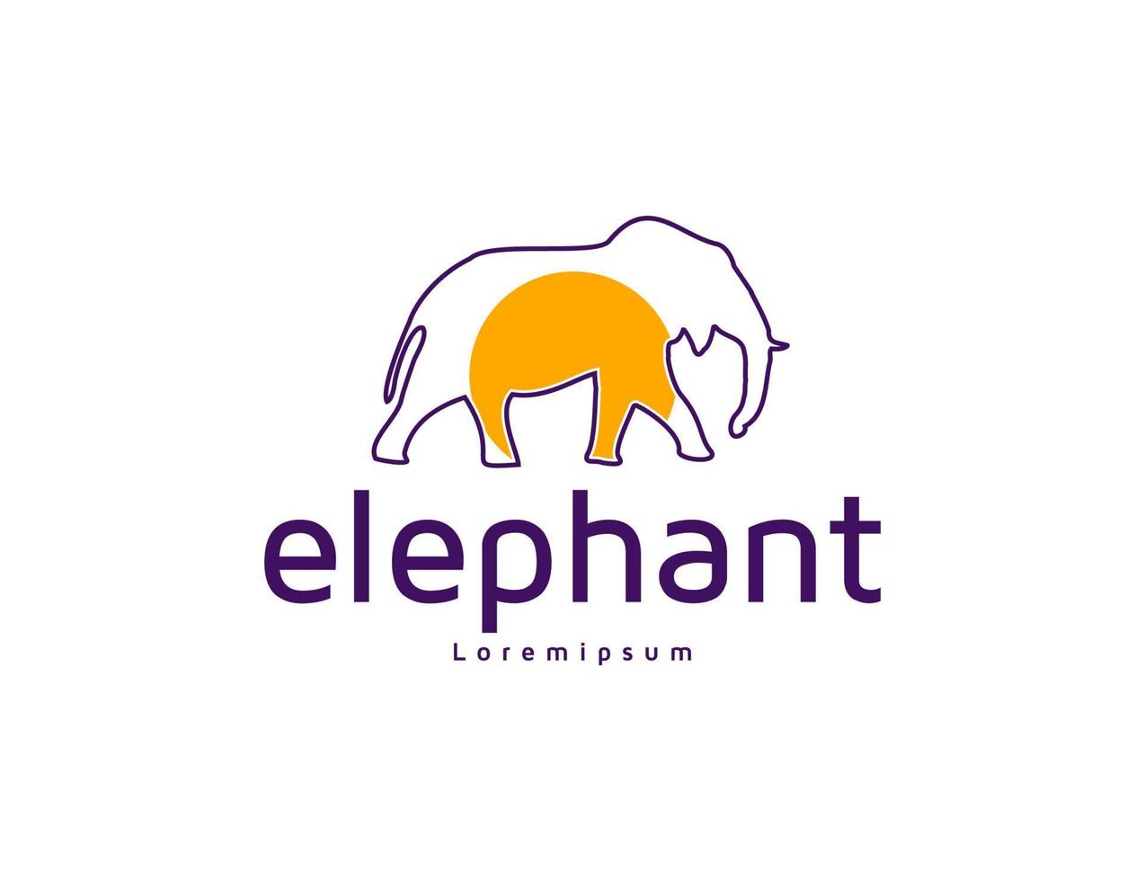 modèle de conception de logo éléphant simple vecteur