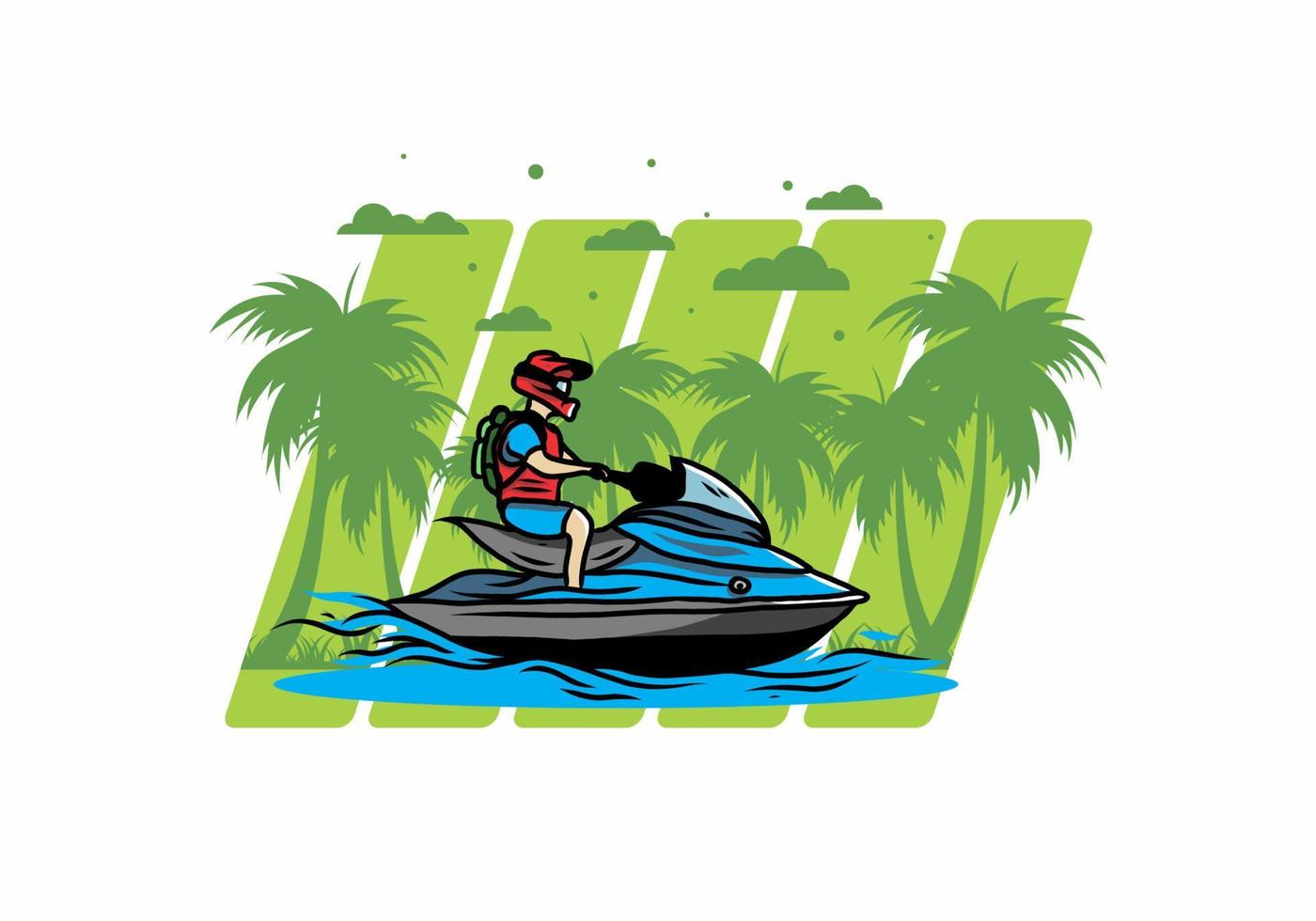 jet sky sport sur la plage illustration vecteur