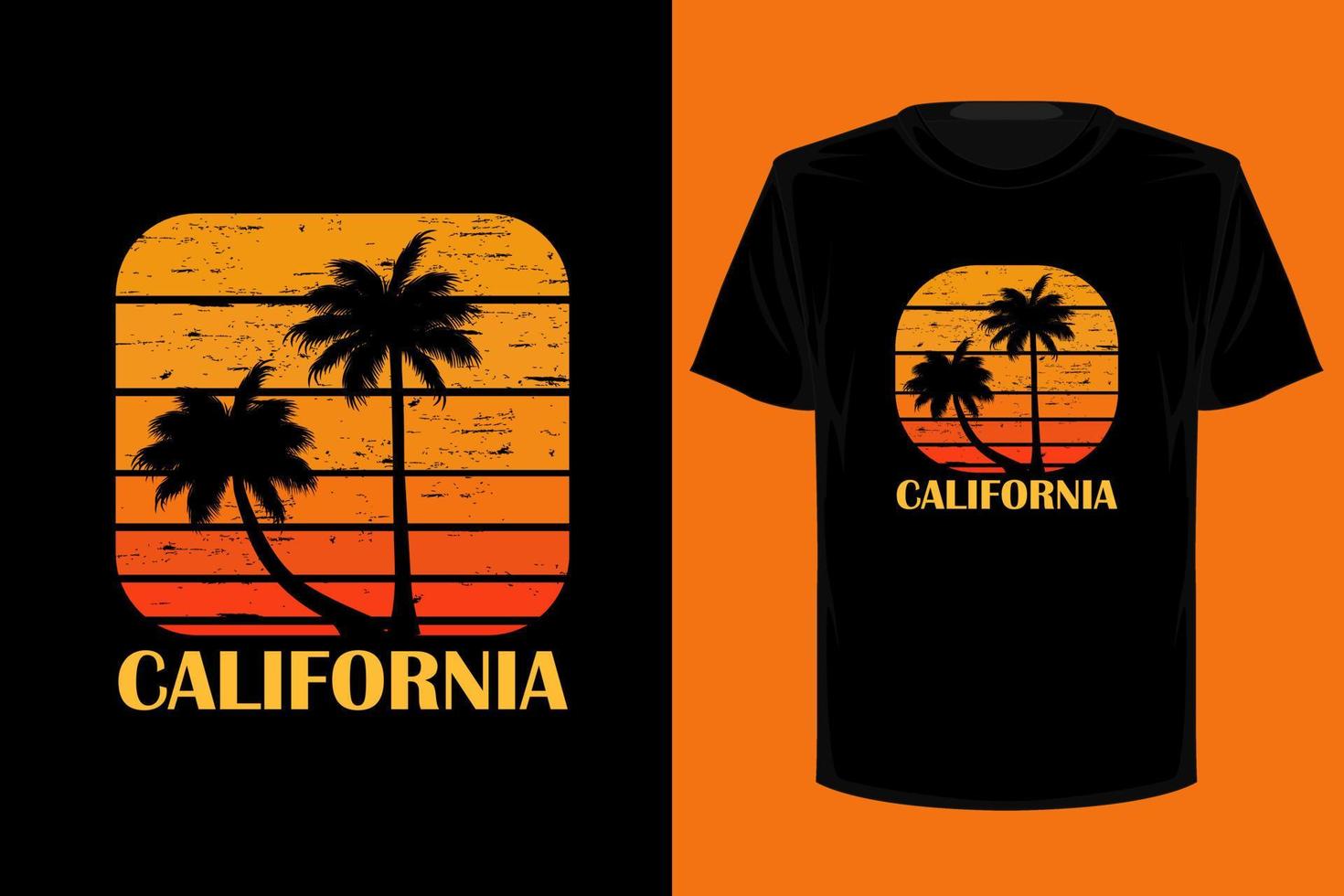 conception de t-shirt vintage rétro californien vecteur