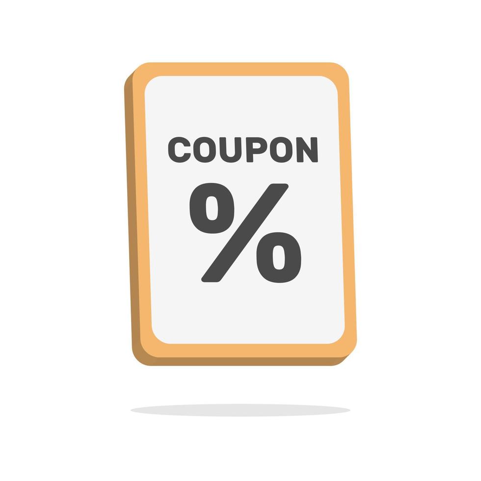 concept de papier de coupon 3d dans un style de dessin animé minimal vecteur