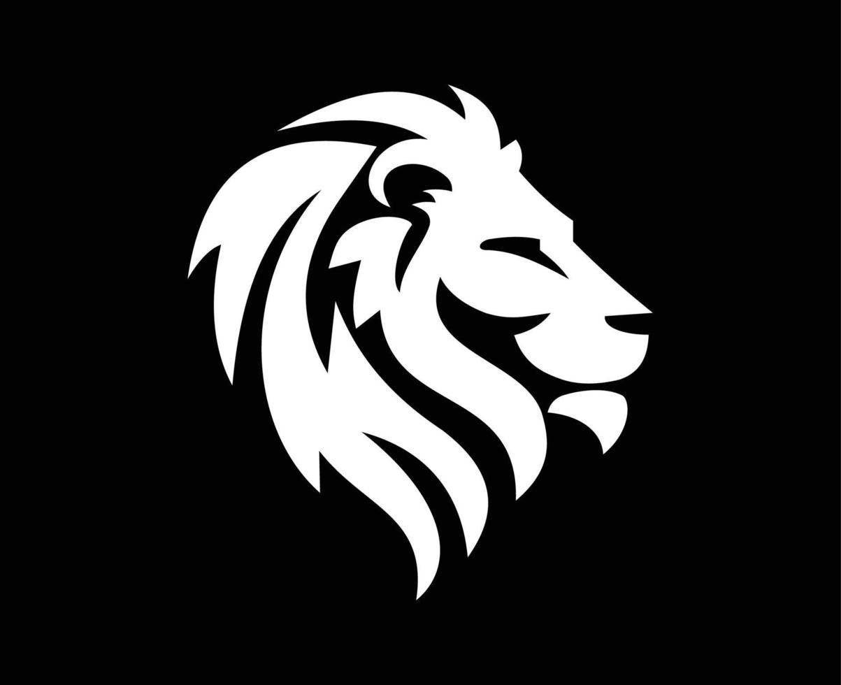 logo tête de lion féroce avec crinière vecteur