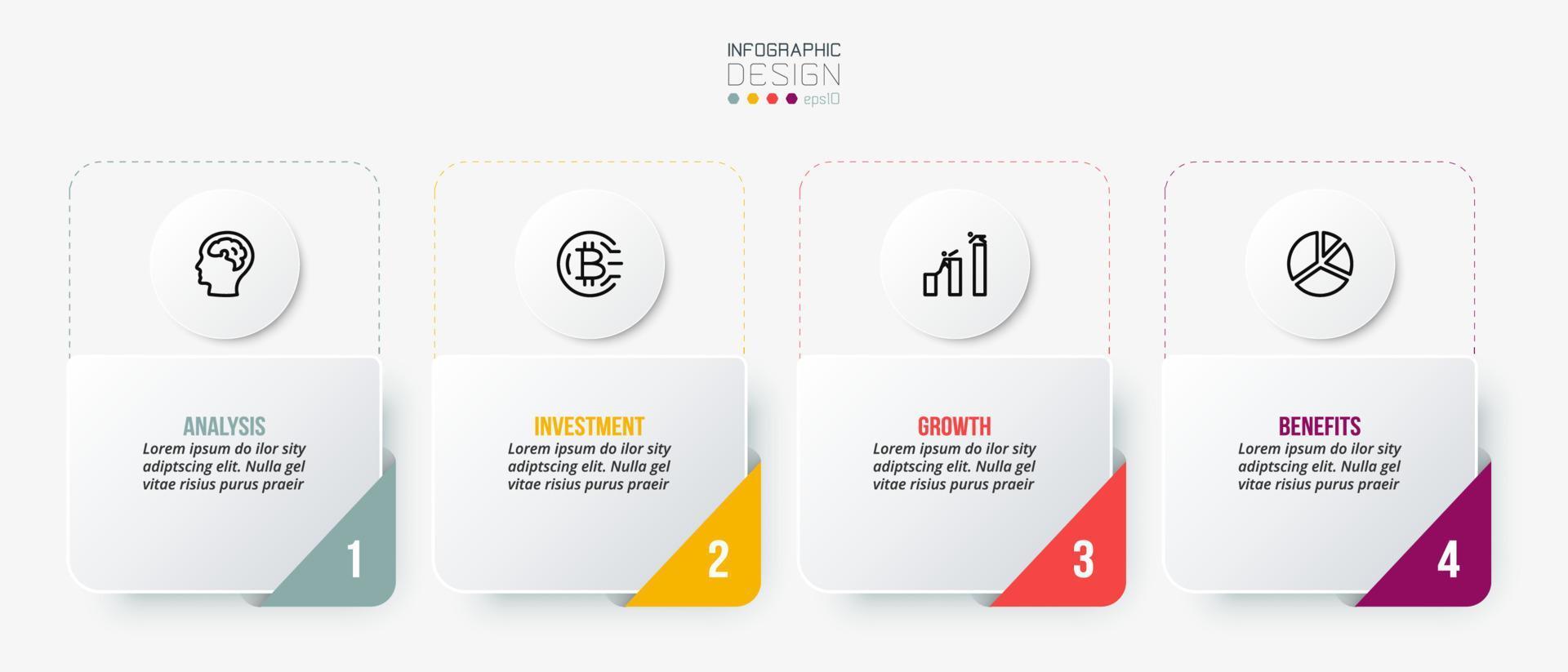 concept d'entreprise de modèle infographique avec étape. vecteur