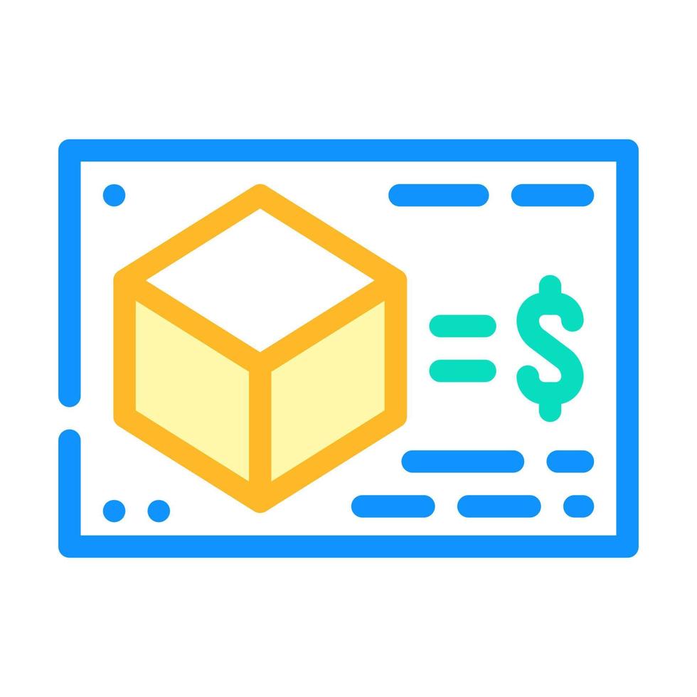 calcul du coût de production illustration vectorielle d'icône de couleur vecteur