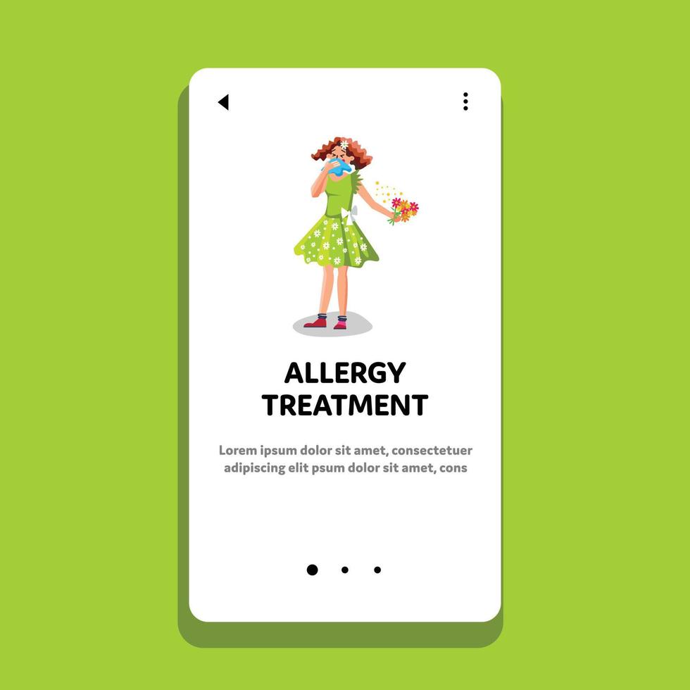 traitement des allergies et illustration vectorielle de soins de santé pour femmes vecteur