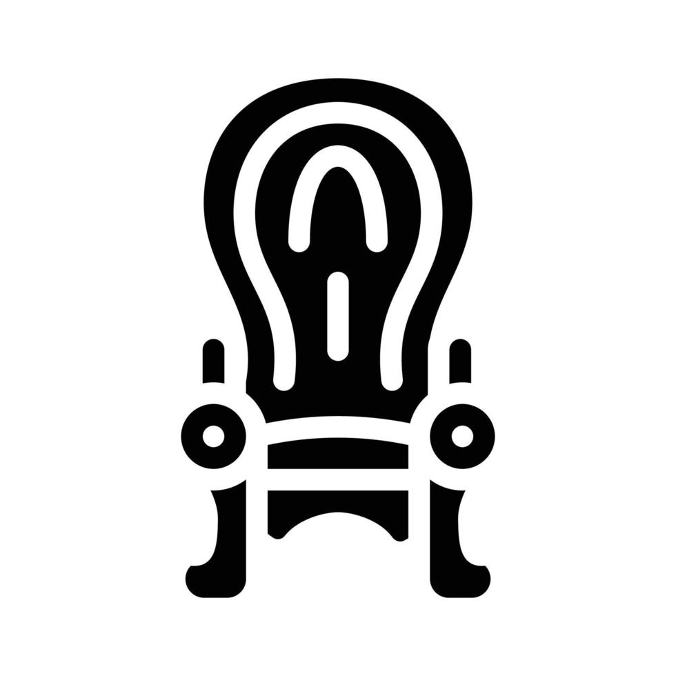 roi trône glyphe icône vector illustration noire