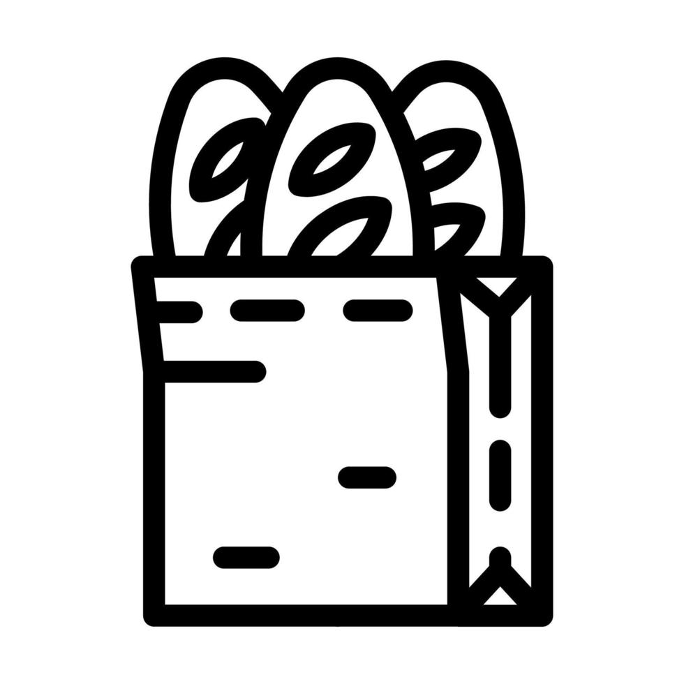 illustration vectorielle de l'icône de la ligne de pain baguette vecteur