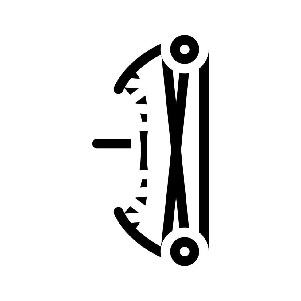 arc pour viser l'illustration vectorielle de l'icône de glyphe vecteur