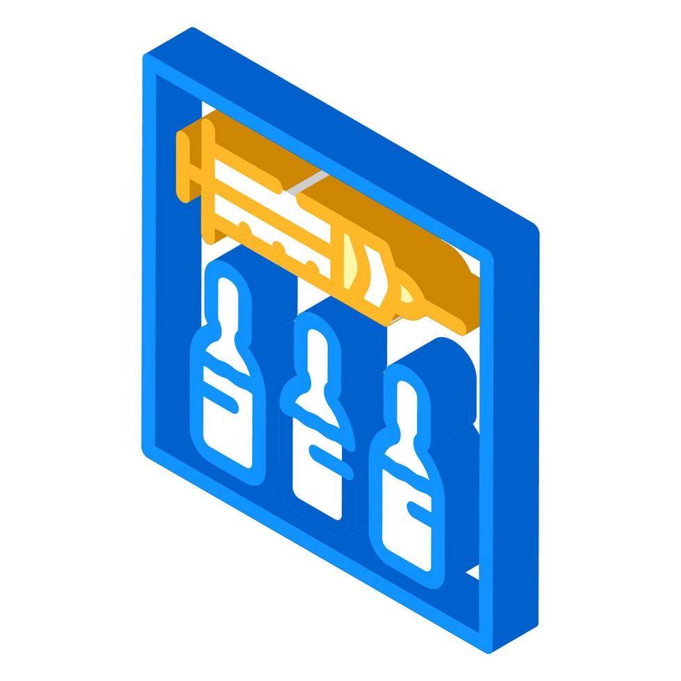 seringue avec illustration vectorielle d'icône isométrique de vaccin vecteur