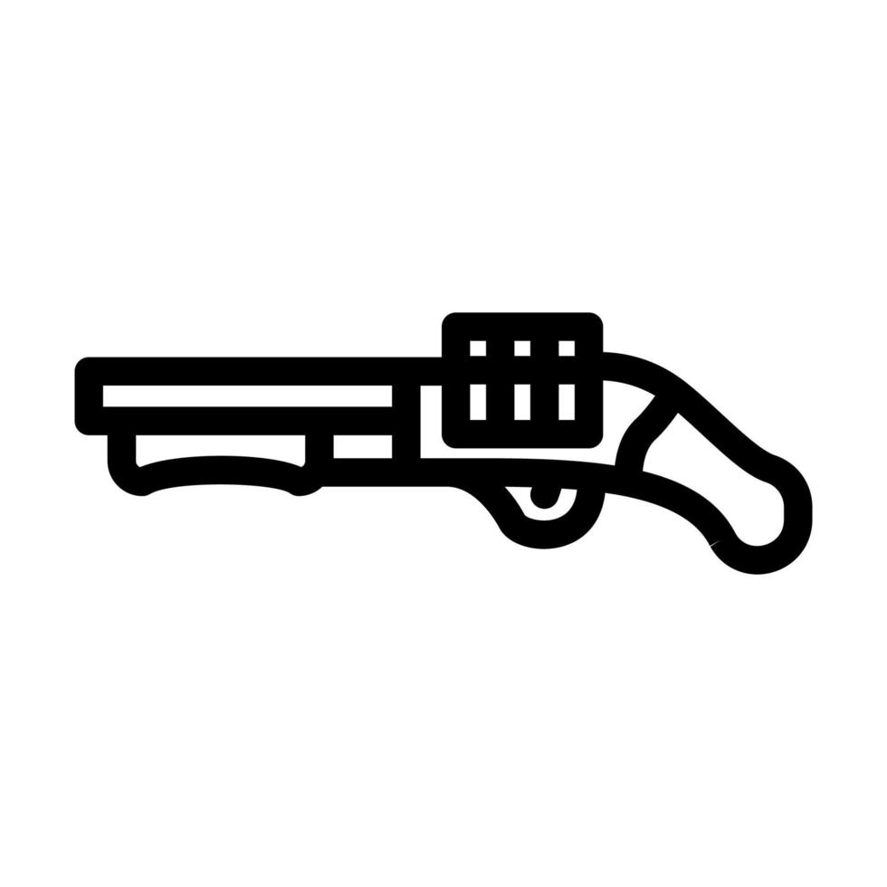 fusil de chasse, arme, ligne, icône, vecteur, illustration vecteur