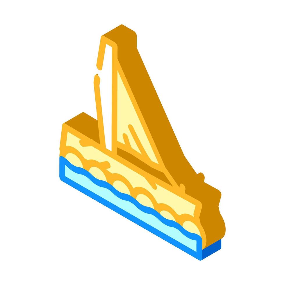 radeau bateau isométrique icône illustration vectorielle couleur vecteur