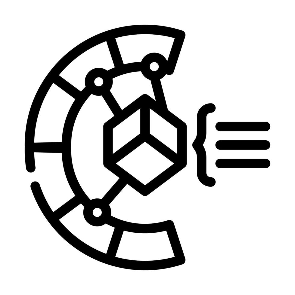 Illustration vectorielle de l'icône de la ligne de processus de modélisation 3D vecteur