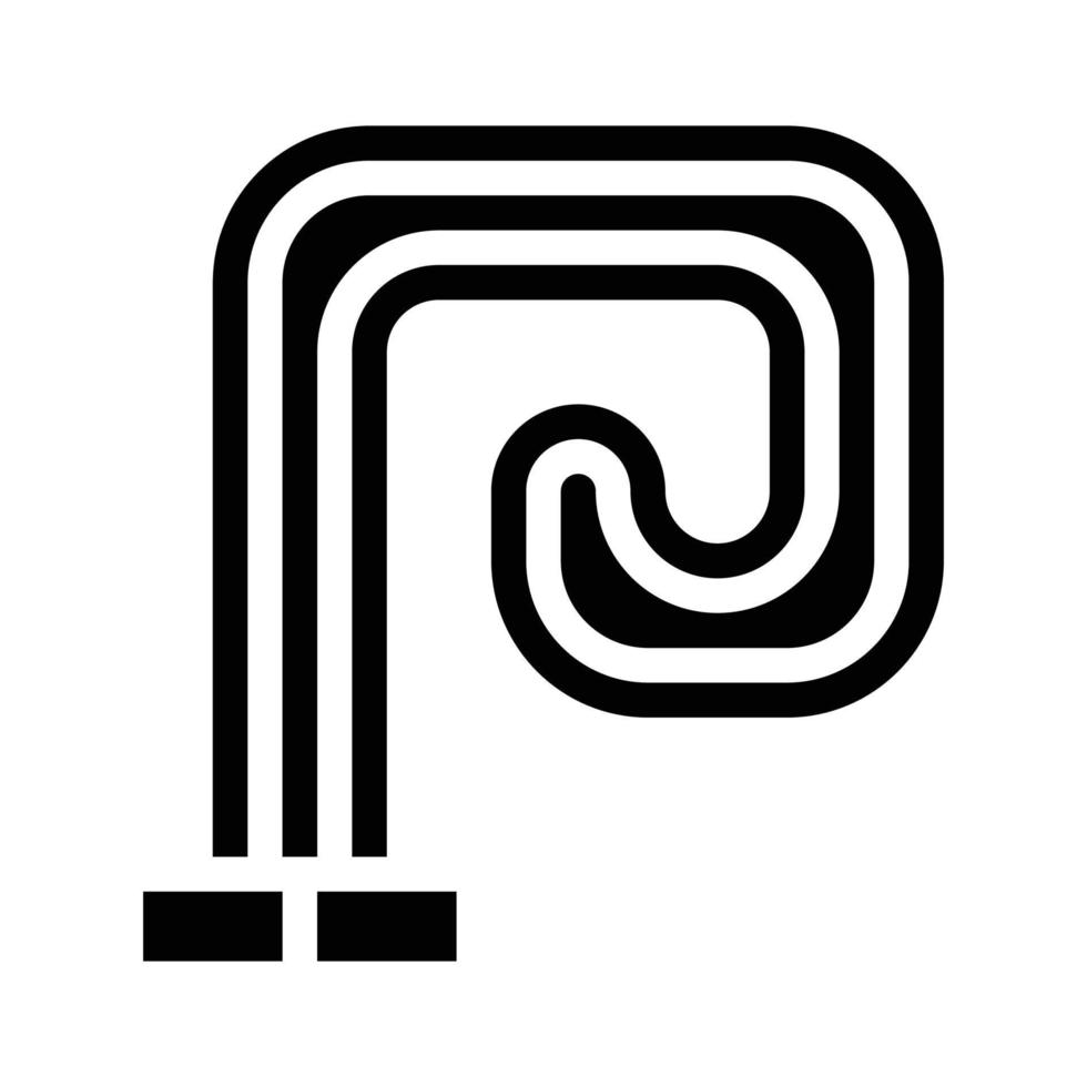 chauffage au sol glyphe icône vector illustration noire
