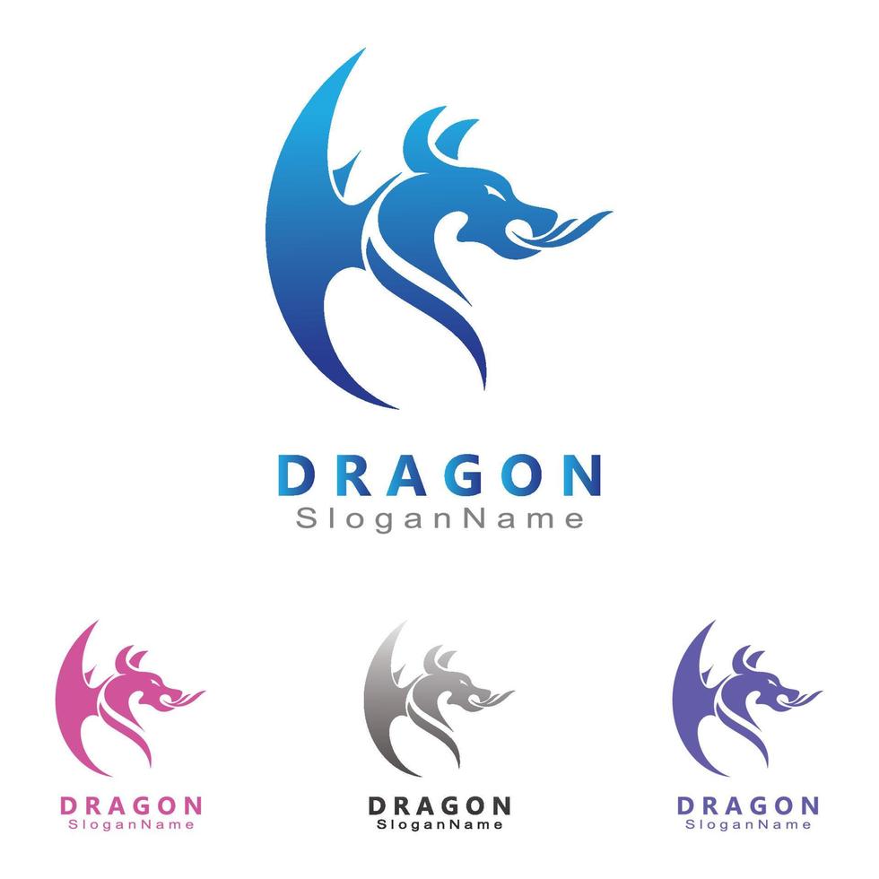 modèle de vecteur unique minimaliste de conception de logo de dragon