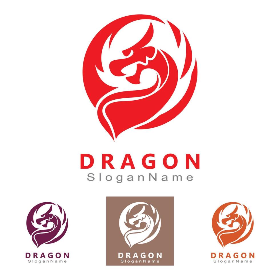 modèle de vecteur unique minimaliste de conception de logo de dragon