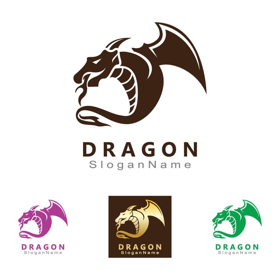 modèle de vecteur unique minimaliste de conception de logo de dragon