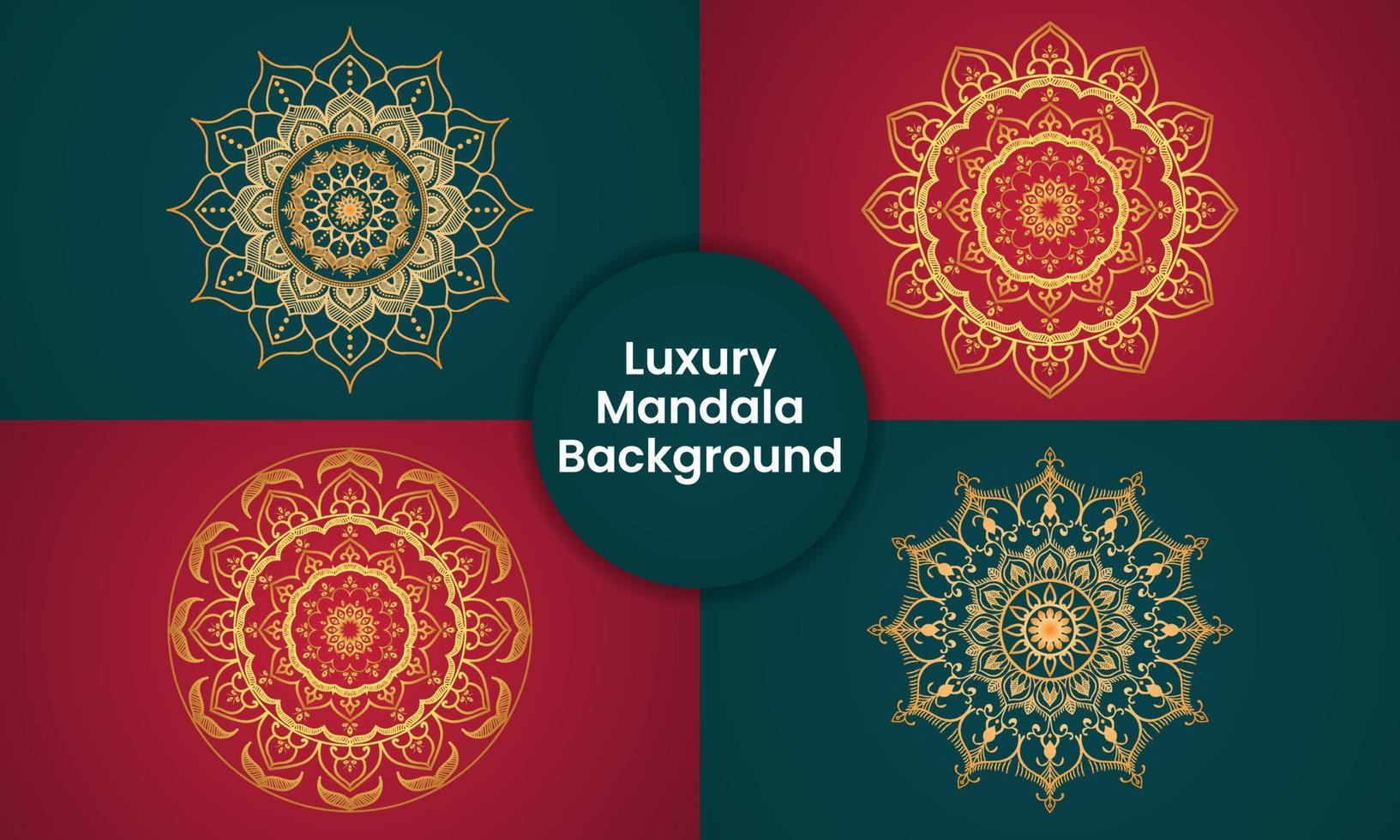 motif de cercle mandala ornemental de luxe créatif, mandala de fleurs avec dégradé de couleur avec un design d'arrière-plan unique en vecteur de couleur or