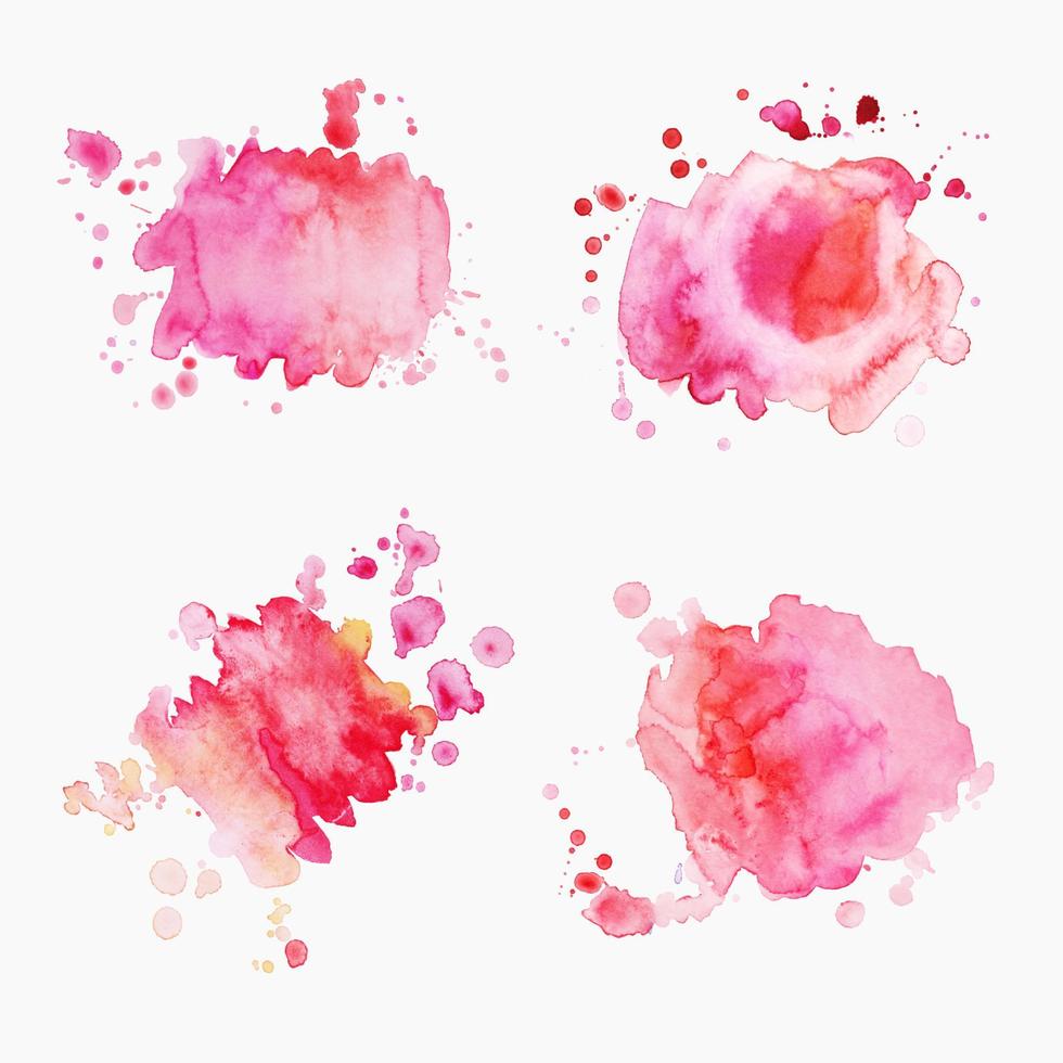 tache d'aquarelle abstraite rose rouge avec éclaboussures et éclaboussures. arrière-plan créatif moderne pour un design tendance. illustration vectorielle. vecteur