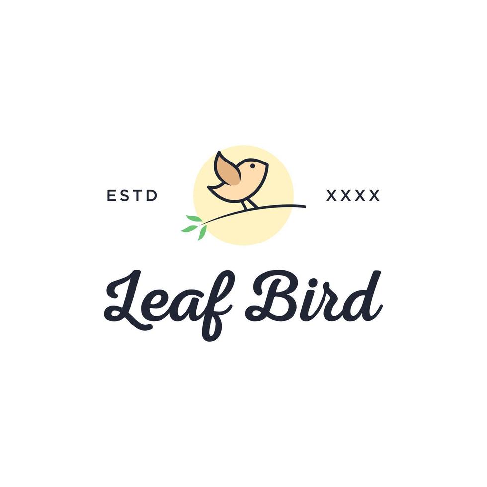 illustration vectorielle de feuille oiseau logo design vecteur
