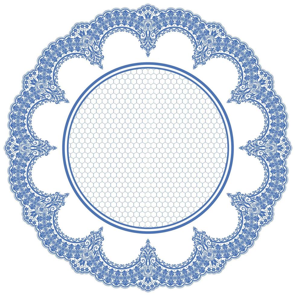 motif de dentelle ronde ornementale vecteur