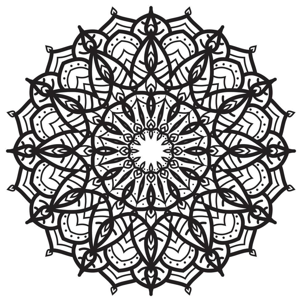 résumé, mandala, art, contour, circulaire, conception basique, spirituel, vecteur, décoration vecteur