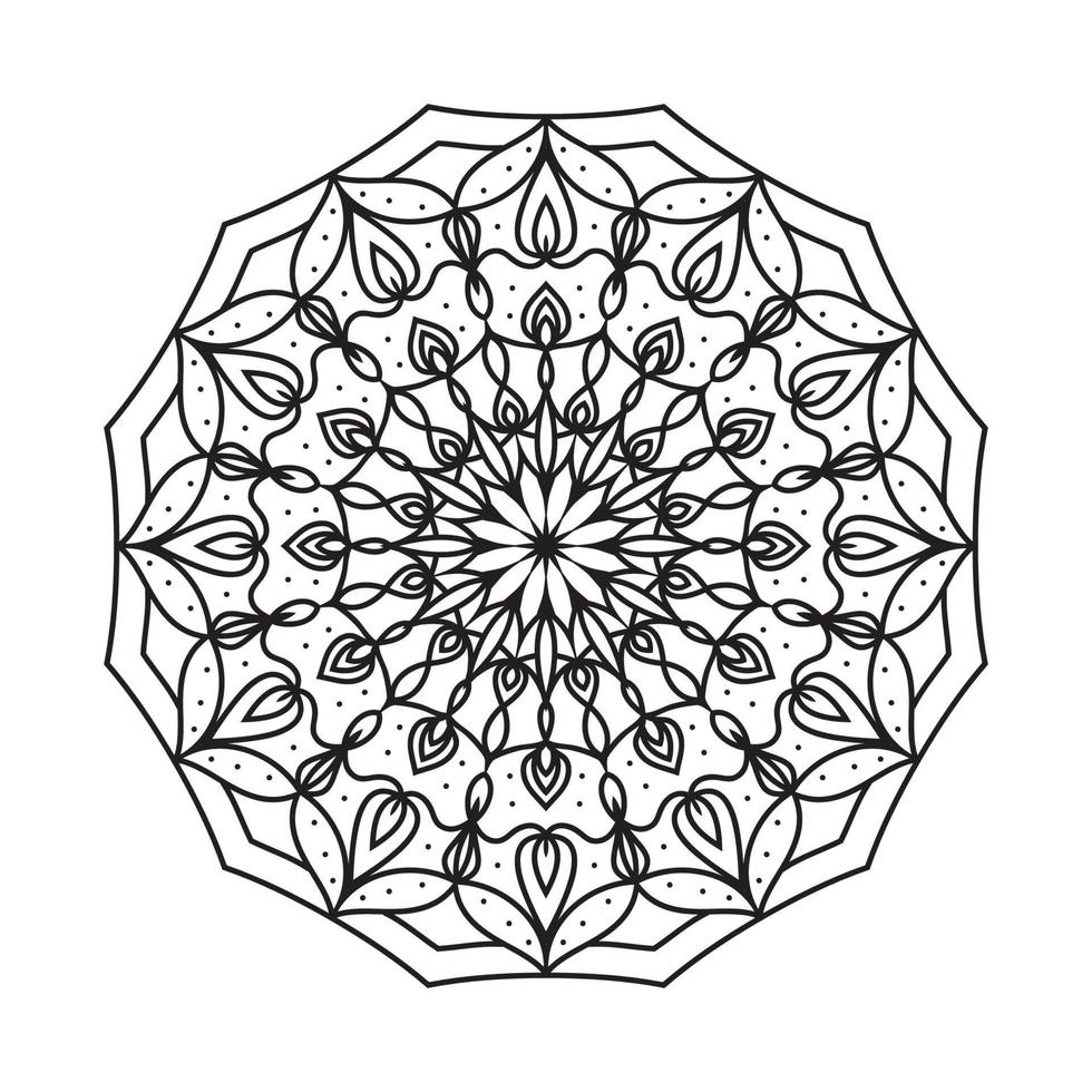 livre de coloriage rond abstrait art mandala élément de conception vectoriel décoratif circulaire