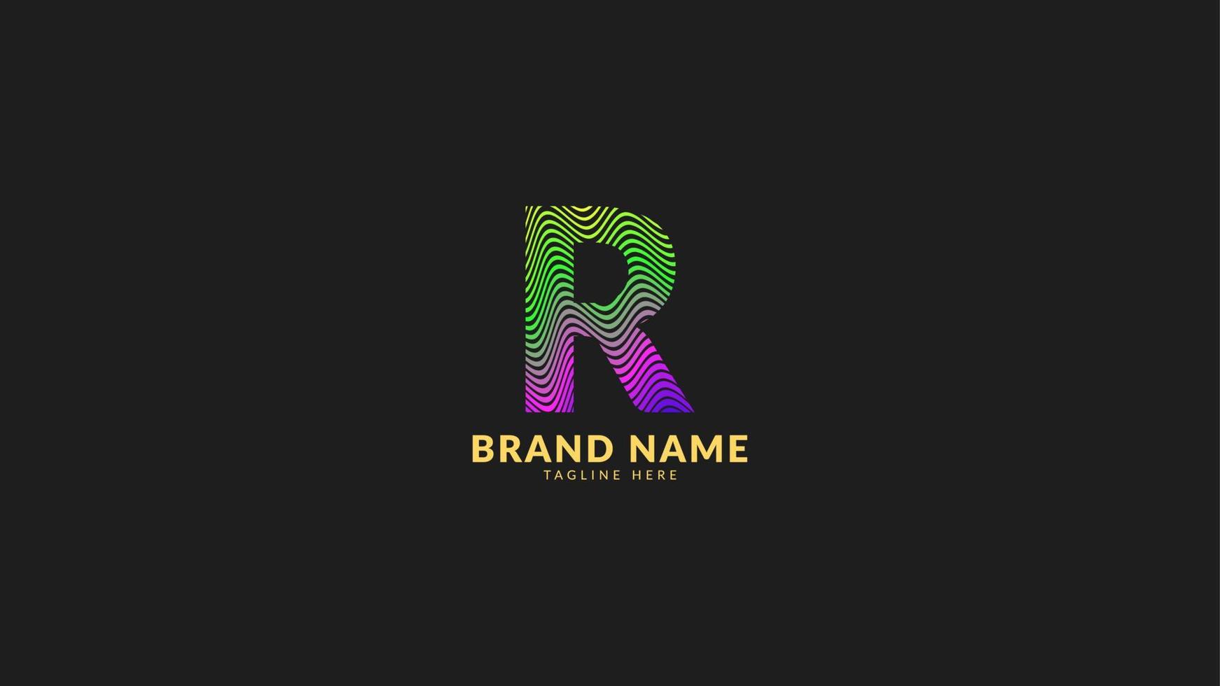 lettre r logo coloré abstrait arc-en-ciel ondulé pour une marque d'entreprise créative et innovante. élément de conception de vecteur d'impression ou de web