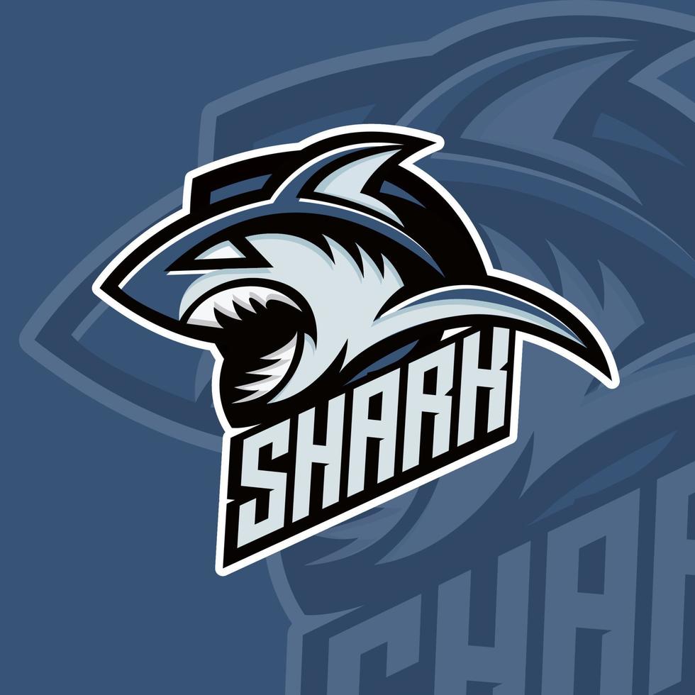 modèle de logo de mascotte de jeu esport requin poisson. vecteur